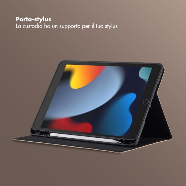 Selencia Cover Riva Apple iPad 9 (2021) 10.2 pollici / iPad 8 (2020) 10.2 pollici / iPad 7 (2019) 10.2 pollici - Beige