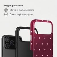 Selencia Cover Posteriore Vivid Apple iPhone 17 Pro Max - Happy Dots Burgundy