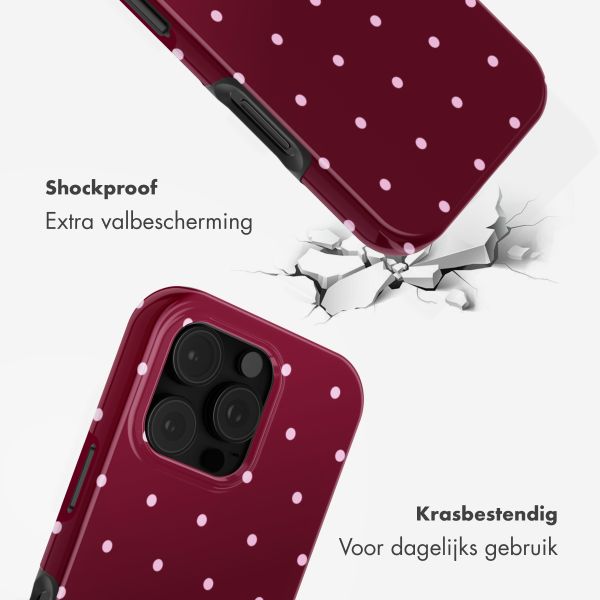 Selencia Vivid Backcover met MagSafe Apple iPhone 16 Pro Max - Happy Dots Burgundy