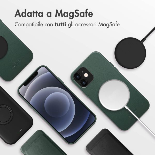 Accezz Cover in Pelle con MagSafe Apple iPhone 12 (Pro) - Cedar Green