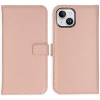 Selencia Cover a libro in vera pelle Apple iPhone 15 Plus - Dusty Pink