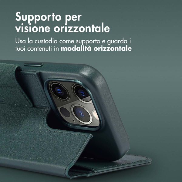 Accezz Cover in pelle 2 in 1 con MagSafe Apple iPhone 15 Pro - Cedar Green