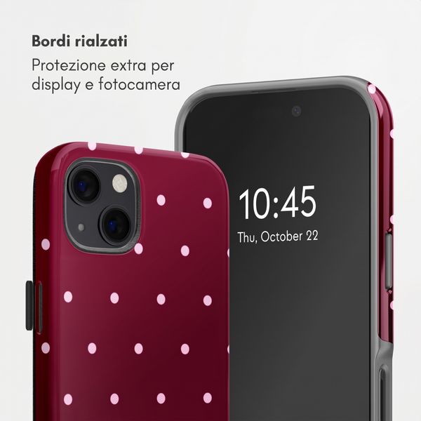 Selencia Cover Posteriore Vivid Apple iPhone 13 Pro - Happy Dots Burgundy