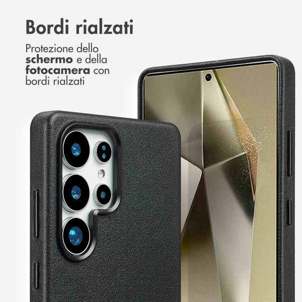Accezz Cover in Pelle con MagSafe Samsung Galaxy S25 Ultra - Onyx Black