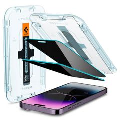 Spigen Vetro temperato privacy GLAStR EZ Fit + Applicatore - confezione da 2 Apple iPhone 14 Pro Max