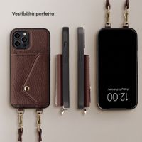 Selencia Cover per telefono Sera con cordino e portacarte a busta Apple iPhone 12 Pro - Chocolate Brown