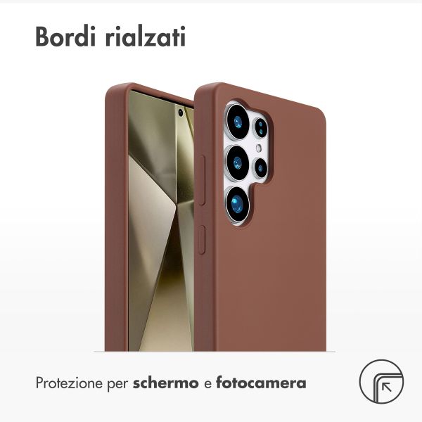 Accezz Cover in silicone liquido con MagSafe Samsung Galaxy S25 Ultra - New Tea Brown