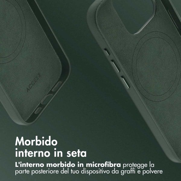 Accezz Cover in Pelle con MagSafe Apple iPhone 15 Pro - Cedar Green
