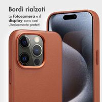 Accezz Cover in pelle 2 in 1 con MagSafe Apple iPhone 15 Pro - Sienna Brown