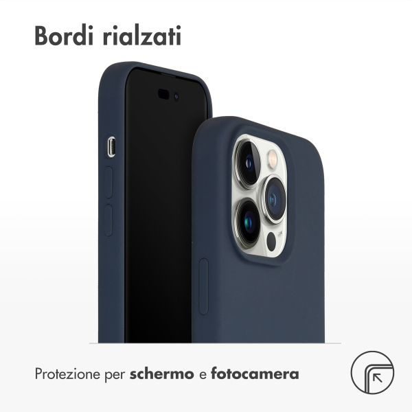 Accezz Cover in silicone liquido con MagSafe Apple iPhone 14 Pro - Blu scuro