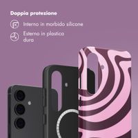 Selencia Cover posteriore Vivid con MagSafe Samsung Galaxy S24 - Wavy Swirl Pink Plum