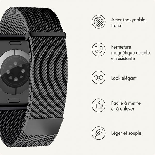 imoshion Milanees magnetisch bandje Apple Watch | 38/40/41/42 mm - Zwart