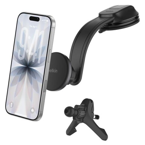 Belkin Supporto Telefono Magnetico Qi2 - Caricabatterie Auto con Adattatore 27W - Cruscotto / Griglia di ventilazione