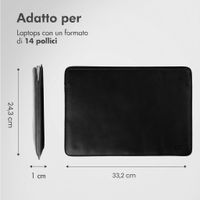 Accezz Custodia per laptop in pelle 14 pollici - Nero