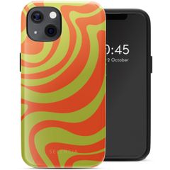 Selencia Cover posteriore Vivid con MagSafe Apple iPhone 13 - Wavy Swirl Orange Fern