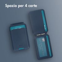 Accezz Portafoglio in pelle magnetico con supporto - Compatibile con Apple Find My - Nightfall Blue