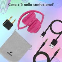 imoshion Cuffie wireless per bambini con LED Light - Limitatore di decibel - Con cavo AUX - Hot Pink
