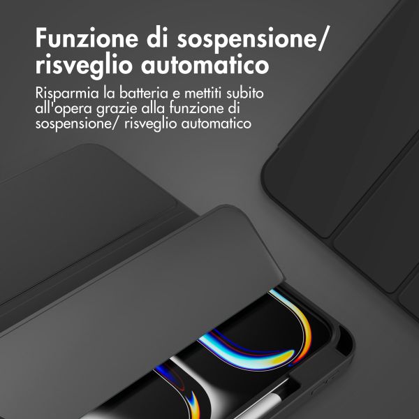 Accezz Cover a libro in silicone Smart Apple iPad Pro 11 (2025) M5 / (2024) M4 - Nero