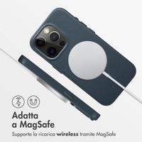 Accezz Cover in Pelle con MagSafe Apple iPhone 15 Pro - Nightfall Blue