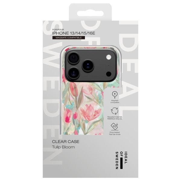 iDeal of Sweden Cover Trasparente con MagSafe Apple iPhone 17e / 16e / 15 / 14 / 13 - Tulip Bloom