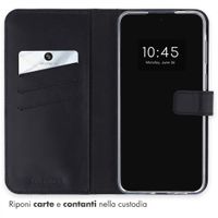 Selencia Cover a libro in vera pelle Samsung Galaxy A57 (5G) - Nero