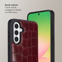 Selencia Cover per telefono Nova Croco con cordino e portacarte Samsung Galaxy A56 - Burgundy