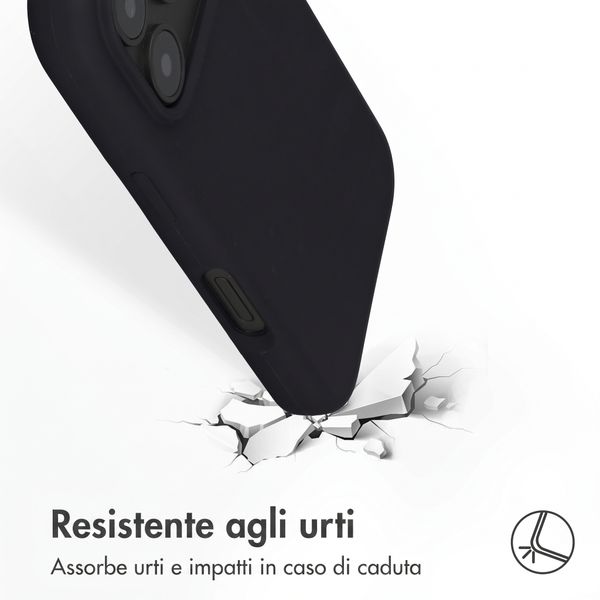 Accezz Cover in silicone liquido con MagSafe Apple iPhone 18 Pro / 17 Pro - Nero