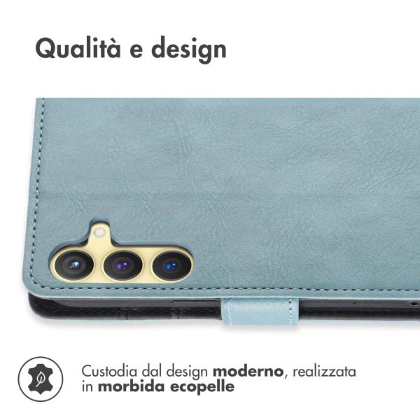 imoshion Cover a libro di Lusso Samsung Galaxy S24 Plus - Azzurro