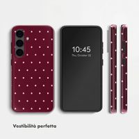 Selencia Cover posteriore Vivid con MagSafe Samsung Galaxy S24 - Happy Dots Burgundy