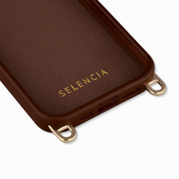 Selencia Cover posteriore Rivièra con MagSafe con ganci rimovibili Apple iPhone 15 Pro - Choco Brown