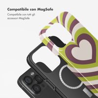 Selencia Cover posteriore Vivid con MagSafe Apple iPhone 15 Pro - Double Hearts Plum Fern