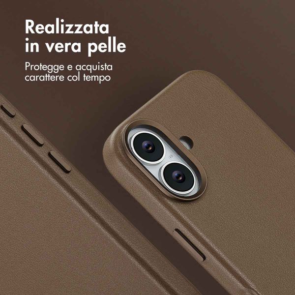 Accezz Cover in Pelle con MagSafe Apple iPhone 17 - Marrone caffè