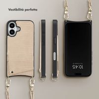 Selencia Cover per telefono Nova Croco con cordino e portacarte Apple iPhone 16 - Beige
