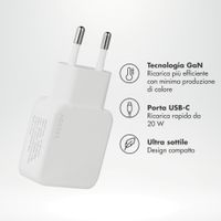 Accezz Caricabatterie GaN Ultra Slim - USB-C - 20 W - Bianco