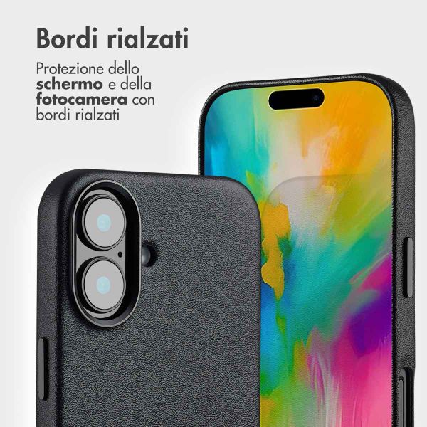 Accezz Cover in pelle 2 in 1 con MagSafe Apple iPhone 16 - Onyx Black