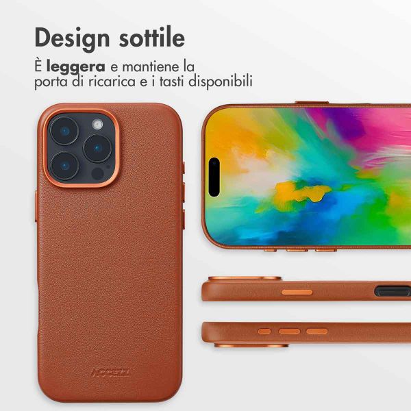Accezz Cover in Pelle con MagSafe Apple iPhone 16 Pro Max - Sienna Brown