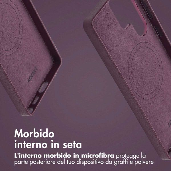 Accezz Cover in Pelle con MagSafe Samsung Galaxy S25 Ultra - Heath Purple