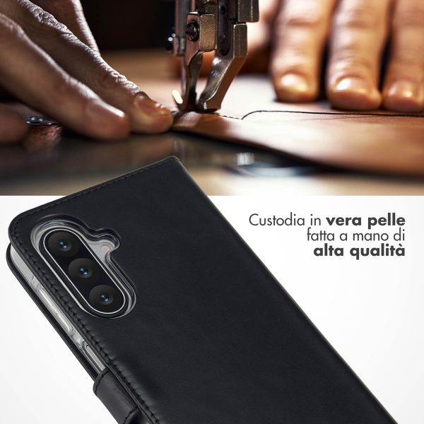 Selencia Cover a libro in vera pelle Samsung Galaxy A17 (5G) / (4G) - Nero