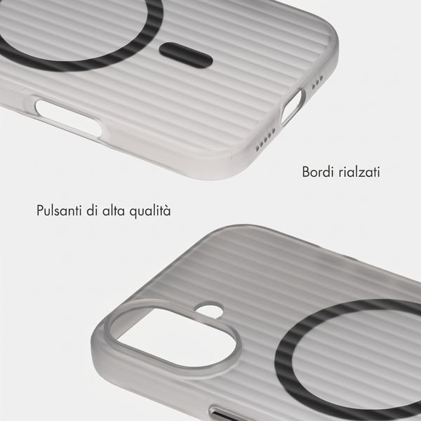 Accezz Cover Lite con MagSafe | Fluted | Apple iPhone 16 - Grigio