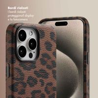 Selencia Cover Sabi Stampa pantera con MagSafe Apple iPhone 15 Pro Max - Mocha Brown