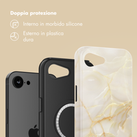 Selencia Cover posteriore Vivid con MagSafe Apple iPhone 17e / 16e - Golden Beige Marble