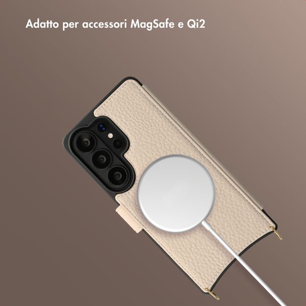 Selencia Cover Riva con MagSafe e cordino Samsung Galaxy S26 Ultra - Beige