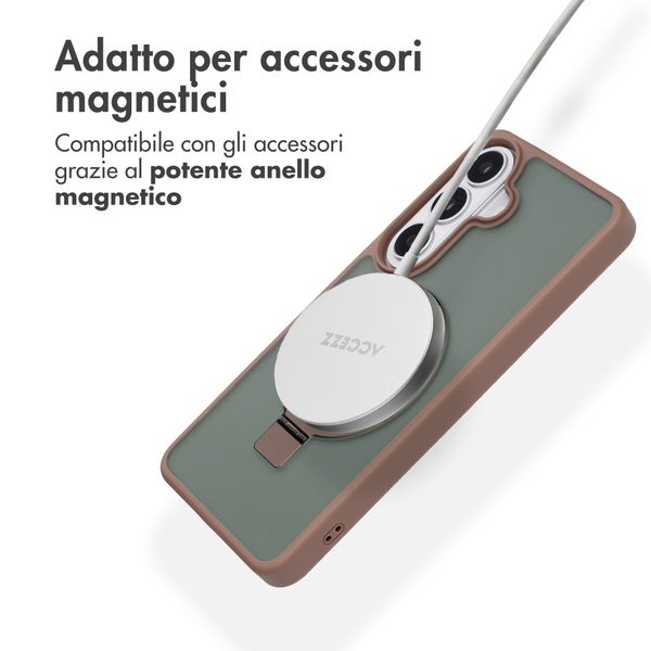 Accezz Cover con anello e supporto con MagSafe Samsung Galaxy S26 - Marrone