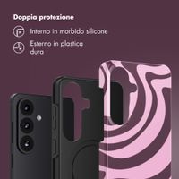 Selencia Cover Posteriore Vivid Samsung Galaxy S26 - Wavy Swirl Pink Plum