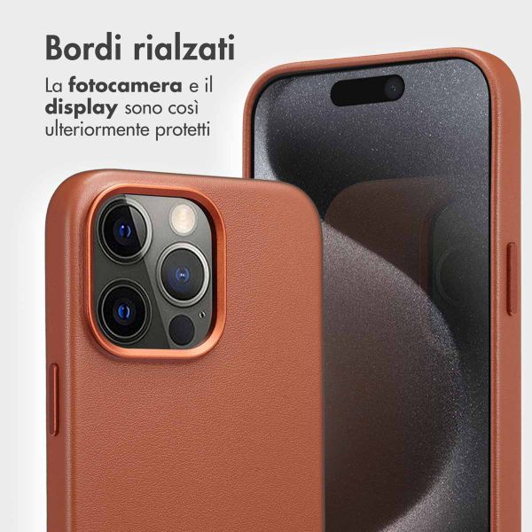 Accezz Cover in pelle 2 in 1 con MagSafe Apple iPhone 15 Pro Max - Sienna Brown