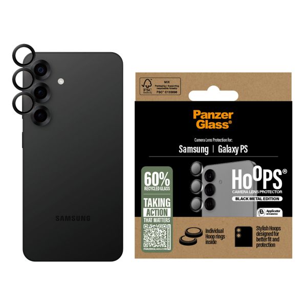 PanzerGlass Pellicole protettive fotocamera Hoops Optic Rings Samsung Galaxy S25 Edge - Nero