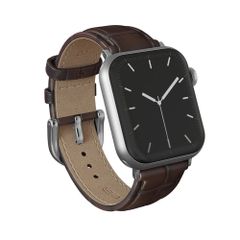 Burga Cinturino in vera pelle Apple Watch | 38/40/41/42 mm - Espresso / Silver