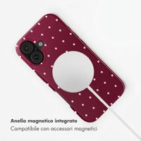 Selencia Cover posteriore Vivid con MagSafe Apple iPhone 16 - Happy Dots Burgundy