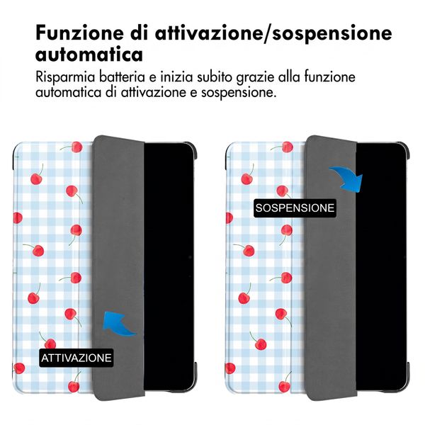 imoshion Cover Trifold Design Apple iPad Air 11 pollici (2026) M4 / (2025) M3 / (2024) M2 / Air 5 (2022) / Air 4 (2020) - Cherry Check