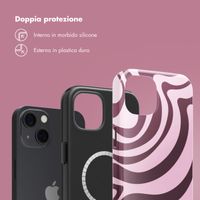 Selencia Cover posteriore Vivid con MagSafe Apple iPhone 13 - Wavy Swirl Pink Plum